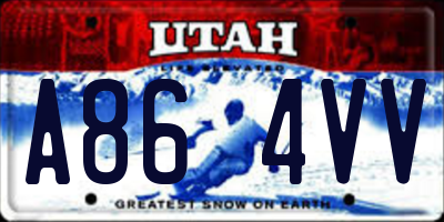 UT license plate A864VV