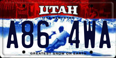 UT license plate A864WA