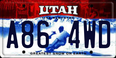 UT license plate A864WD