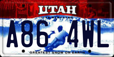 UT license plate A864WL