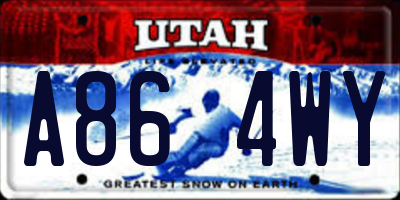 UT license plate A864WY