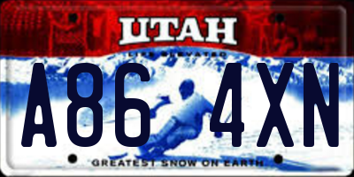 UT license plate A864XN