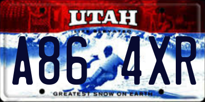 UT license plate A864XR