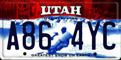 UT license plate A864YC
