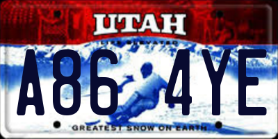 UT license plate A864YE