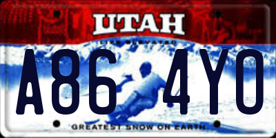 UT license plate A864YO