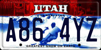 UT license plate A864YZ