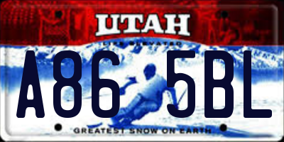 UT license plate A865BL