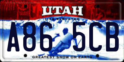 UT license plate A865CB