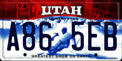 UT license plate A865EB