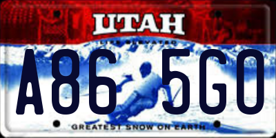 UT license plate A865GO