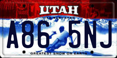 UT license plate A865NJ