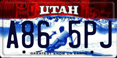 UT license plate A865PJ