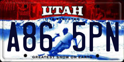 UT license plate A865PN