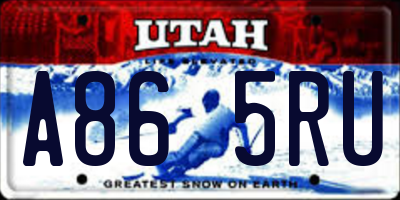 UT license plate A865RU