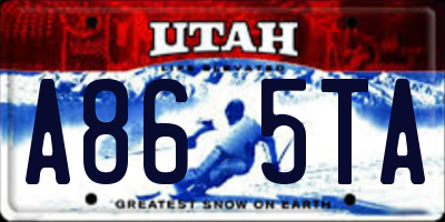 UT license plate A865TA