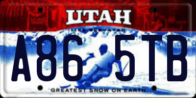 UT license plate A865TB