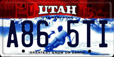 UT license plate A865TI