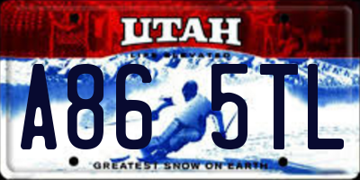 UT license plate A865TL