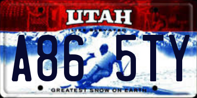 UT license plate A865TY