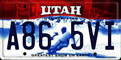 UT license plate A865VI