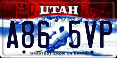 UT license plate A865VP