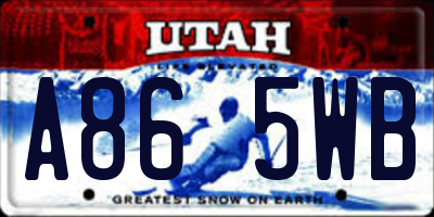 UT license plate A865WB