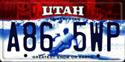 UT license plate A865WP