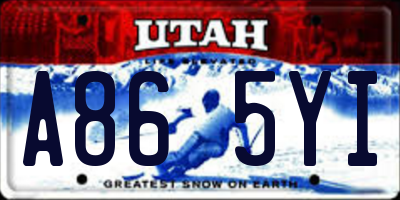 UT license plate A865YI