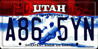 UT license plate A865YN