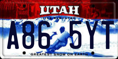 UT license plate A865YT