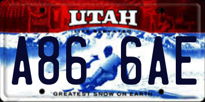 UT license plate A866AE