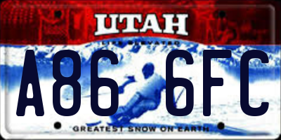 UT license plate A866FC