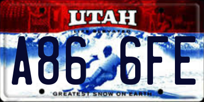 UT license plate A866FE
