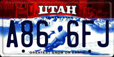 UT license plate A866FJ