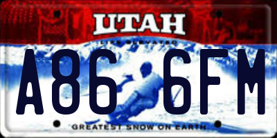 UT license plate A866FM