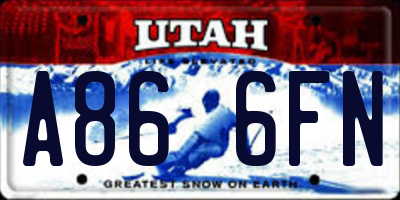 UT license plate A866FN