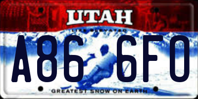 UT license plate A866FO