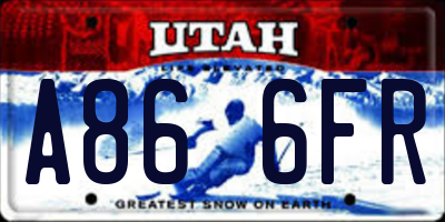 UT license plate A866FR