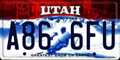 UT license plate A866FU