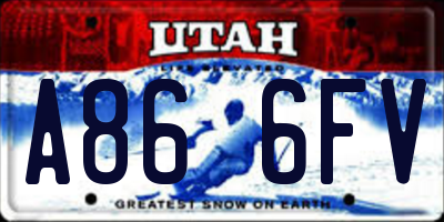 UT license plate A866FV