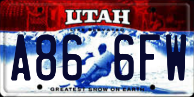 UT license plate A866FW