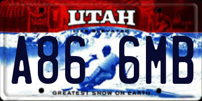 UT license plate A866MB