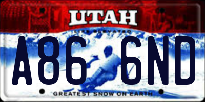 UT license plate A866ND
