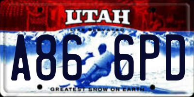 UT license plate A866PD
