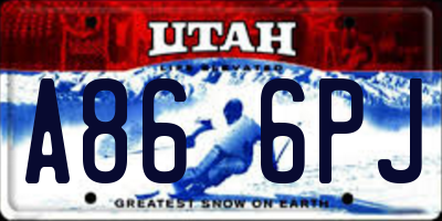UT license plate A866PJ