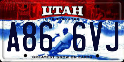 UT license plate A866VJ