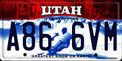 UT license plate A866VM
