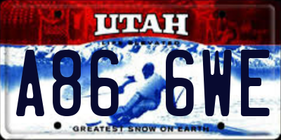 UT license plate A866WE