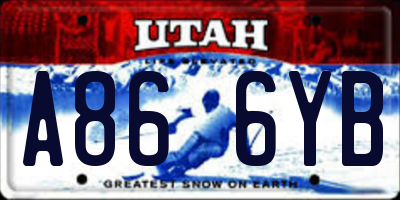 UT license plate A866YB